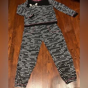Women's  Black and White Heart Pajamas